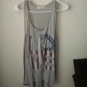 Ginger G long hi lo racer back tank top sz S